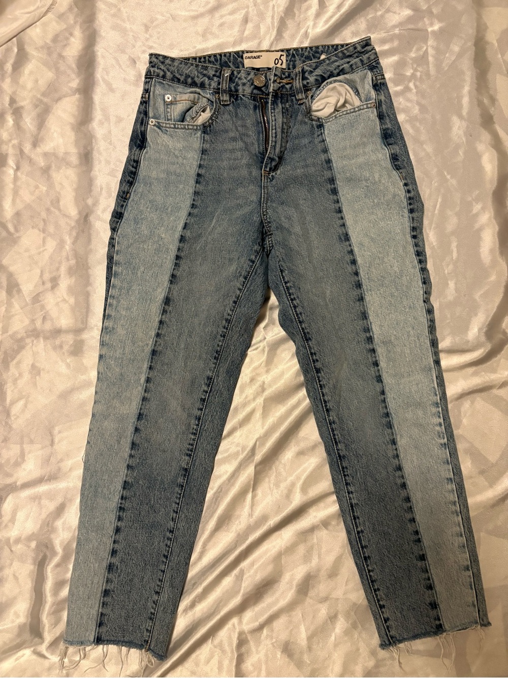 Garage Two-Tone Blue Boyfriend Jeans